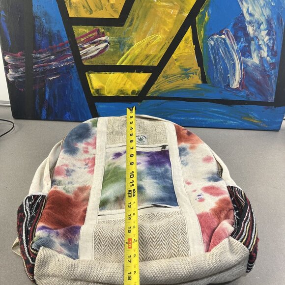 Large Himalayan Hemp Backpack with Laptop sleeve(Tie-Dye) - Picture 2 of 5